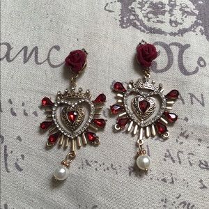 Queen of Hearts Chandelier Earrings